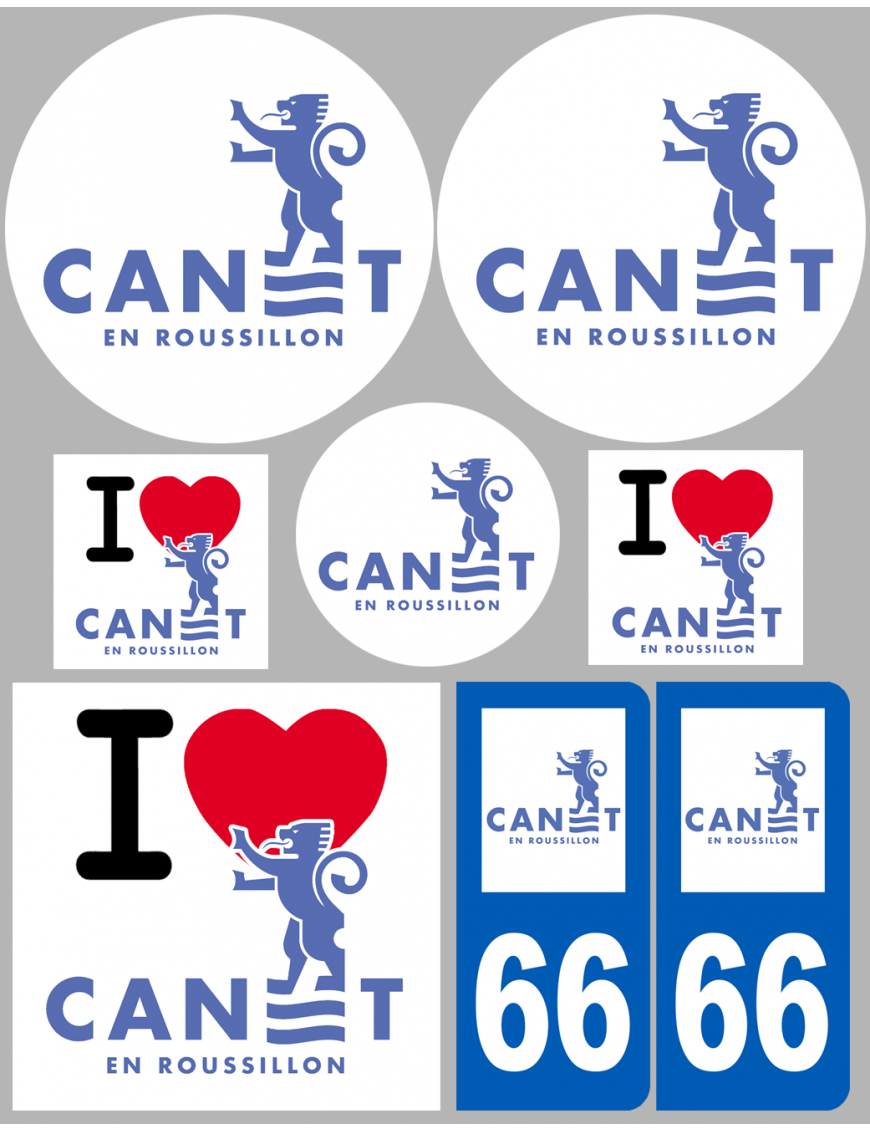 Canet - 8 autocollants variés - Sticker/autocollant