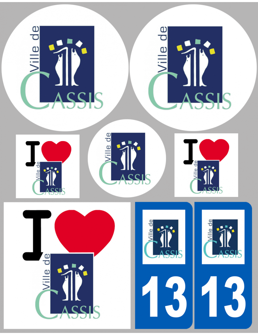 Cassis - 8 autocollants variés - Sticker/autocollant Cassis - 8 autocollants variés - Sticker/autocollant