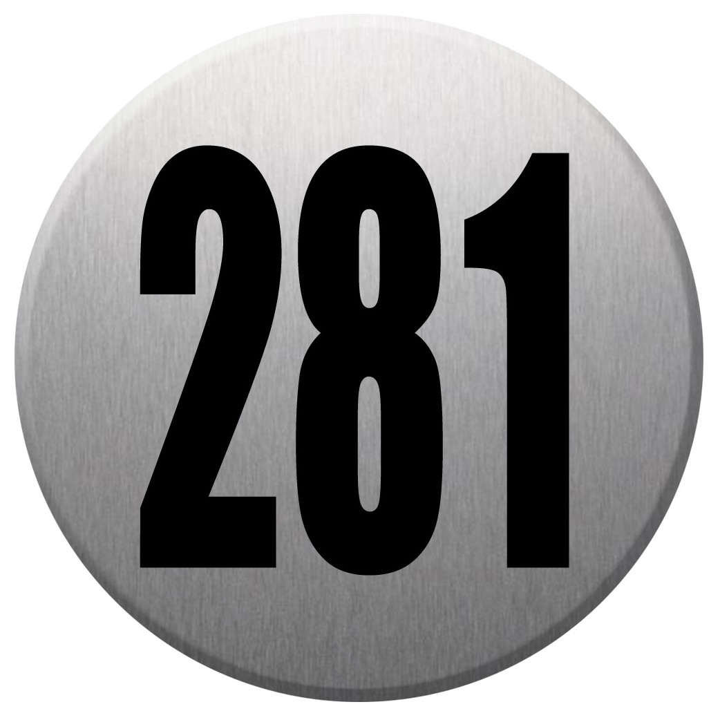 numéroderue281 - gris brossé 10x10cm - Sticker/autocollant