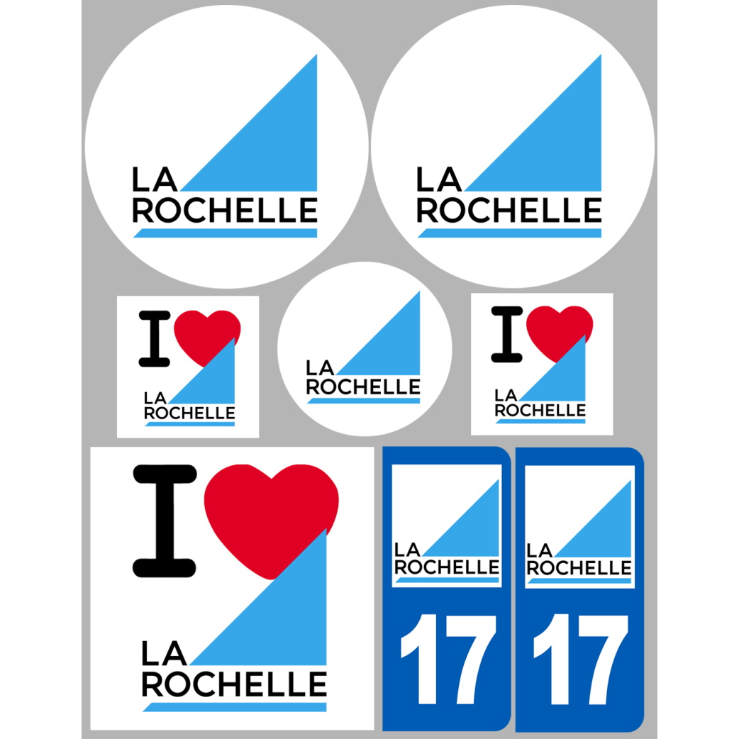 La Rochelle - 8 autocollants variés - Sticker/autocollant