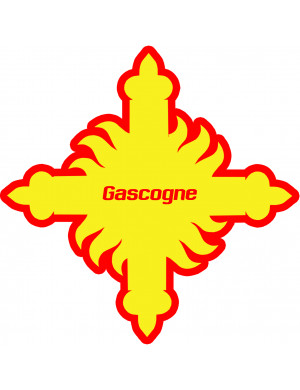 Croix Gascogne détourée - 15cm - Sticker/autocollant