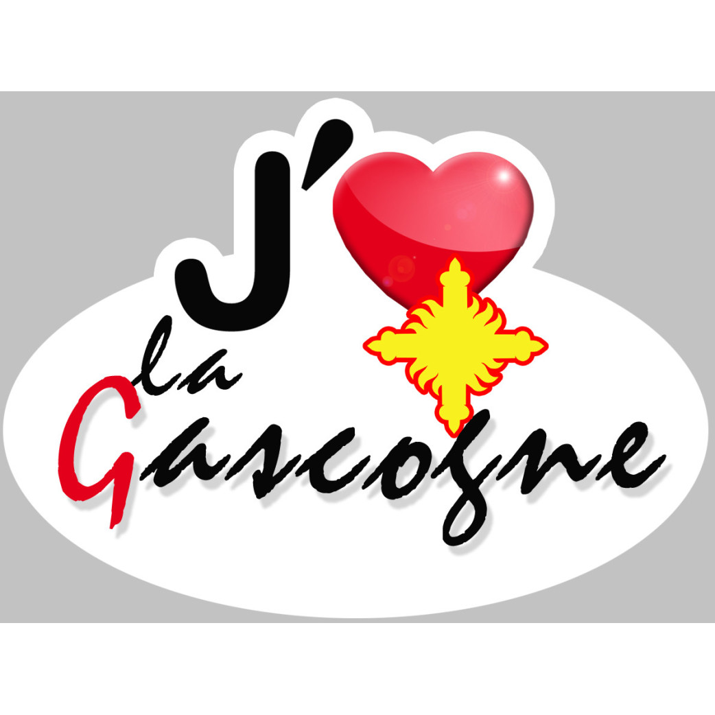 j'aime la Gascogne - 15x11cm - Sticker/autocollant