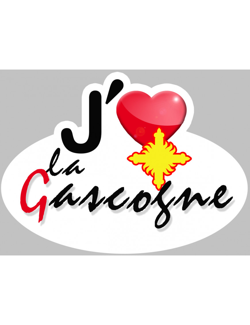 j'aime la Gascogne - 15x11cm - Sticker/autocollant