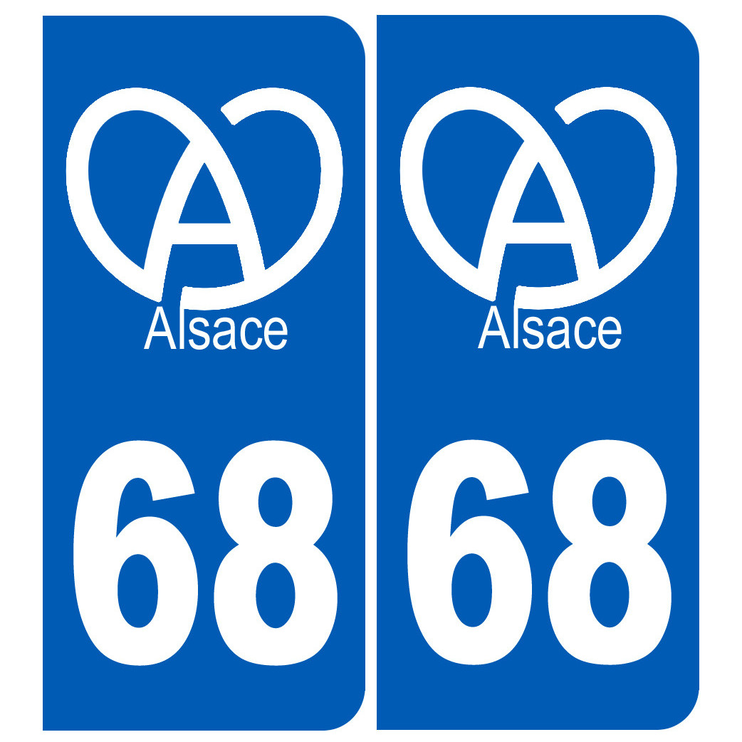 immatriculation 68 (Haut-Rhin) Alsace - Sticker/autocollant