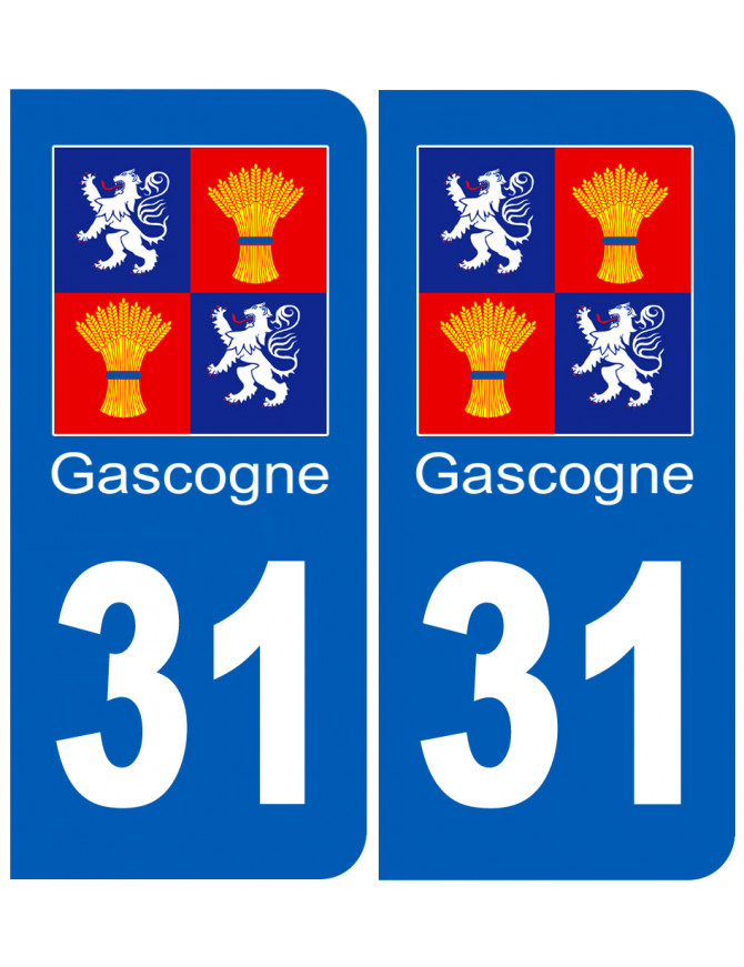 immatriculation Gascogne31 Haute-Garonne - Sticker/autocollant