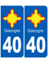 immatriculation Gascogne 40 les Landes - Sticker/autocollant