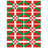 Drapeau Basque Lauburu - 8fois 9.5x6.3cm - Sticker/autocollant