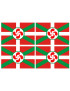 Drapeau Basque Lauburu - 4fois 9.5x6.3cm - Sticker/autocollant
