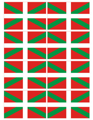Drapeau Basque - 8fois 9.5x6.3cm - Sticker/autocollant