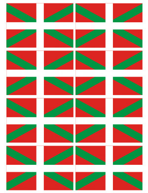 Drapeau Basque - 8fois 9.5x6.3cm - Sticker/autocollant