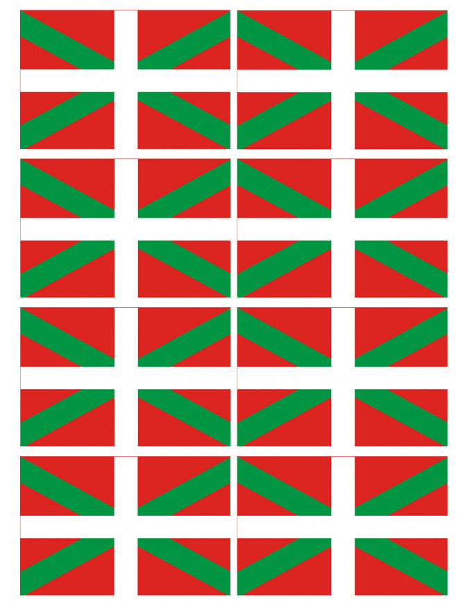 Drapeau Basque - 8fois 9.5x6.3cm - Sticker/autocollant