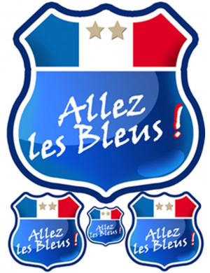 Allez les bleus 2 étoiles - kit 4 pièces - Sticker/autocollant