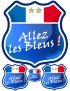 Allez Les Bleus 2 étoiles (kit 4 pièces) - Sticker/autocollant