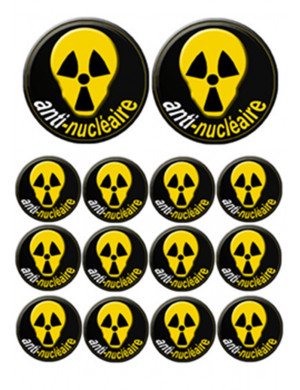Anti-Nucléaire (2 fois 10cm & 12 fois 5cm) - Sticker/autocollant