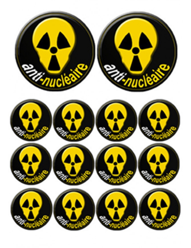 Anti-Nucléaire (2 fois 10cm & 12 fois 5cm) - Sticker/autocollant
