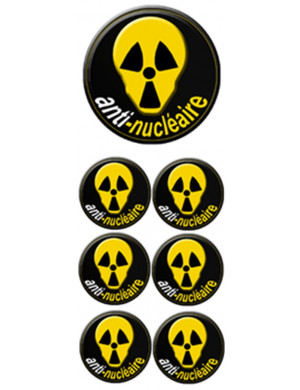 anti-nucleaire - 1fois 10cm 6fois 5cm - Sticker/autocollant