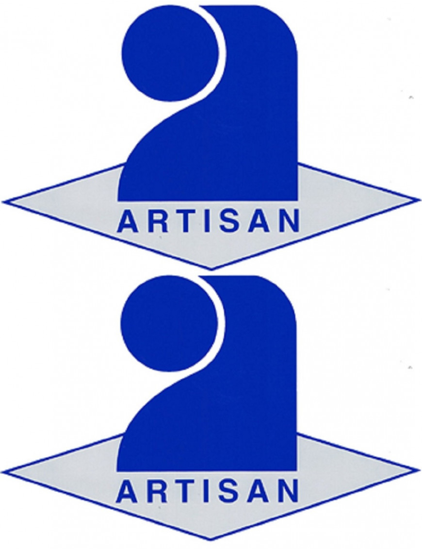 logo Artisan - 2stickers de 18x11.3cm - Autocollant/sticker