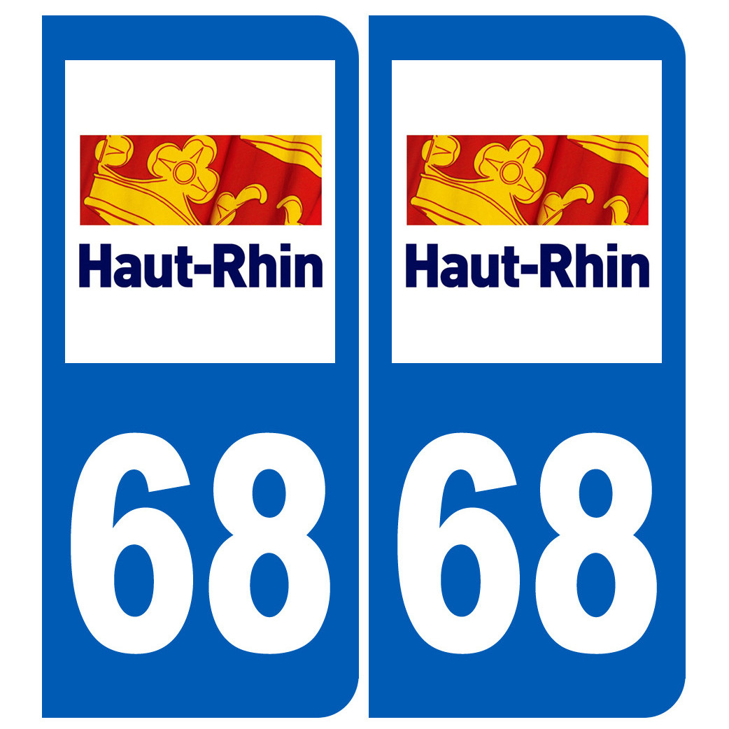immatriculation 68 Le Haut-Rhin - Sticker/autocollant