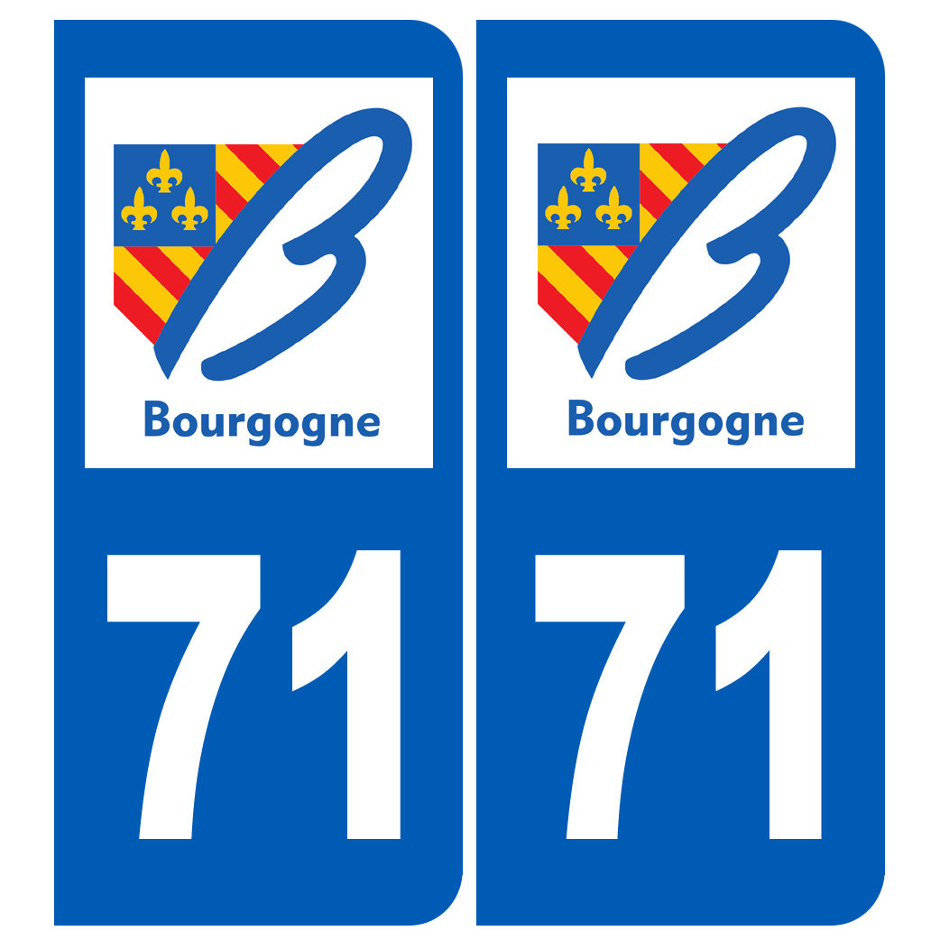immatriculation 71 région - Sticker/autocollant