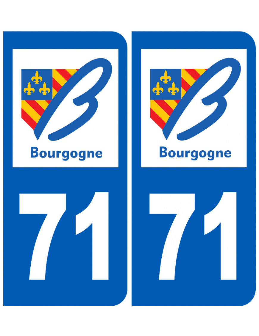 immatriculation 71 région - Sticker/autocollant immatriculation 71 région - Sticker/autocollant