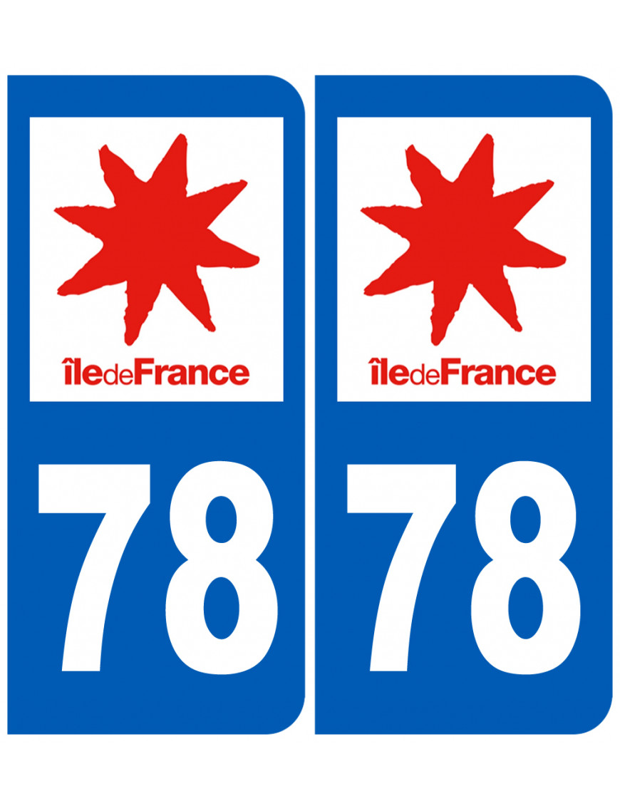 immatriculation 78 (région) - Sticker/autocollant immatriculation 78 (région) - Sticker/autocollant
