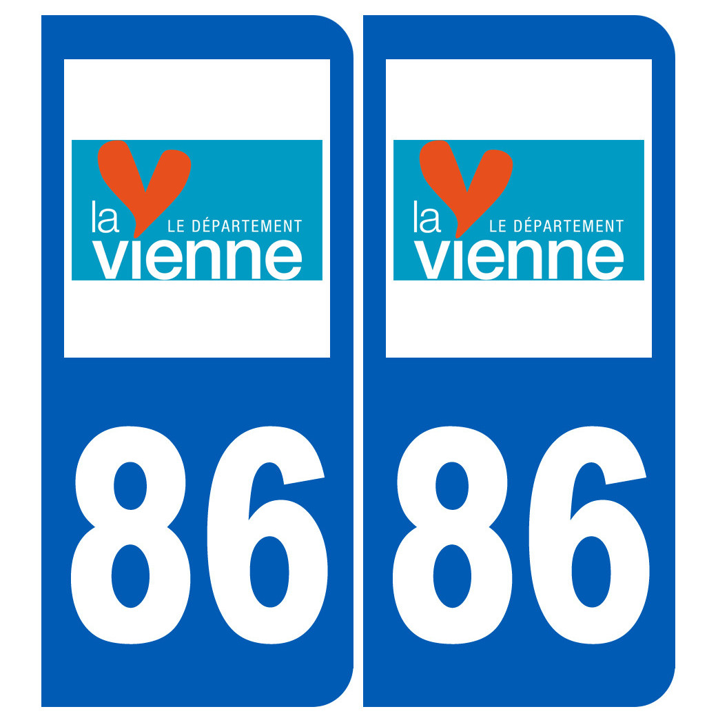 numéro immatriculation 86 (Vienne) - Sticker/autocollant
