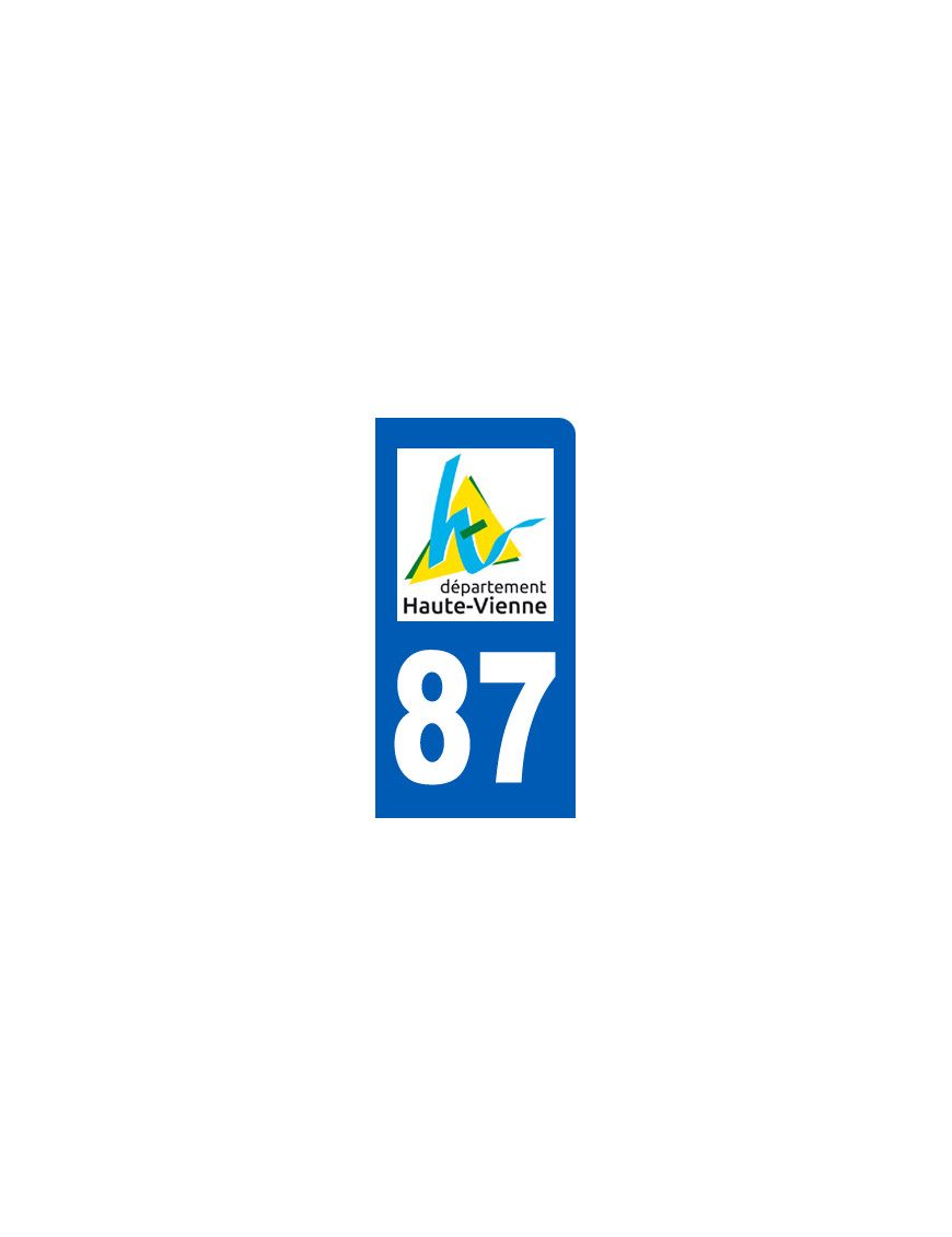 immatriculation motard 87 Haute-Vienne - Sticker/autocollant immatriculation motard 87 Haute-Vienne - Sticker/autocollant