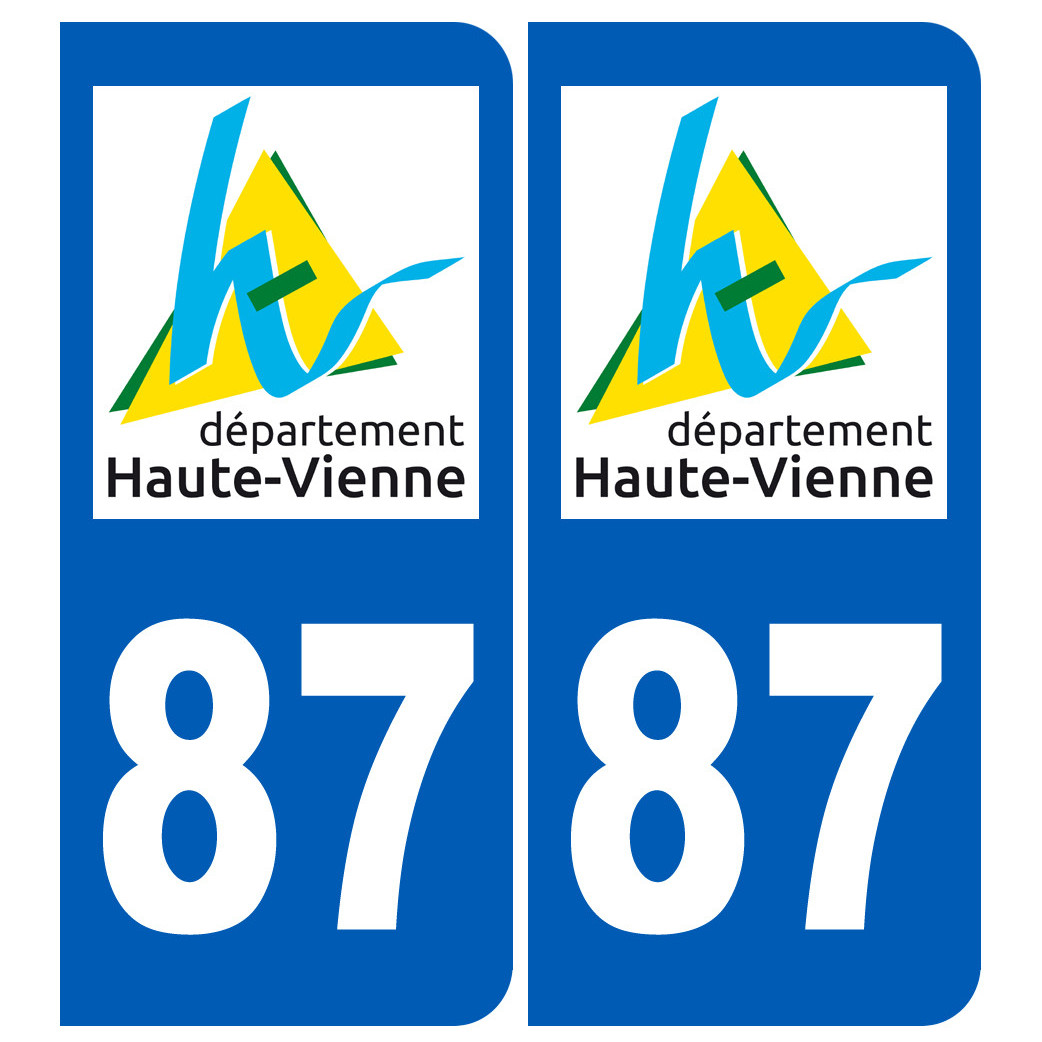 immatriculation 87 (Haute-Vienne) - Sticker/autocollant