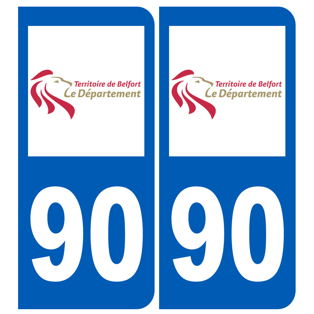 immatriculation 90 (Territoire-de-Belfort) - Sticker/autocollant
