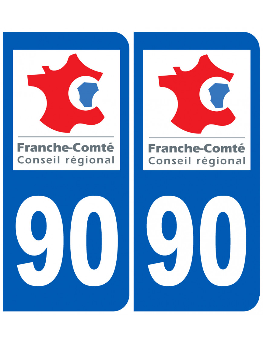 immatriculation 90 (région) - Sticker/autocollant immatriculation 90 (région) - Sticker/autocollant
