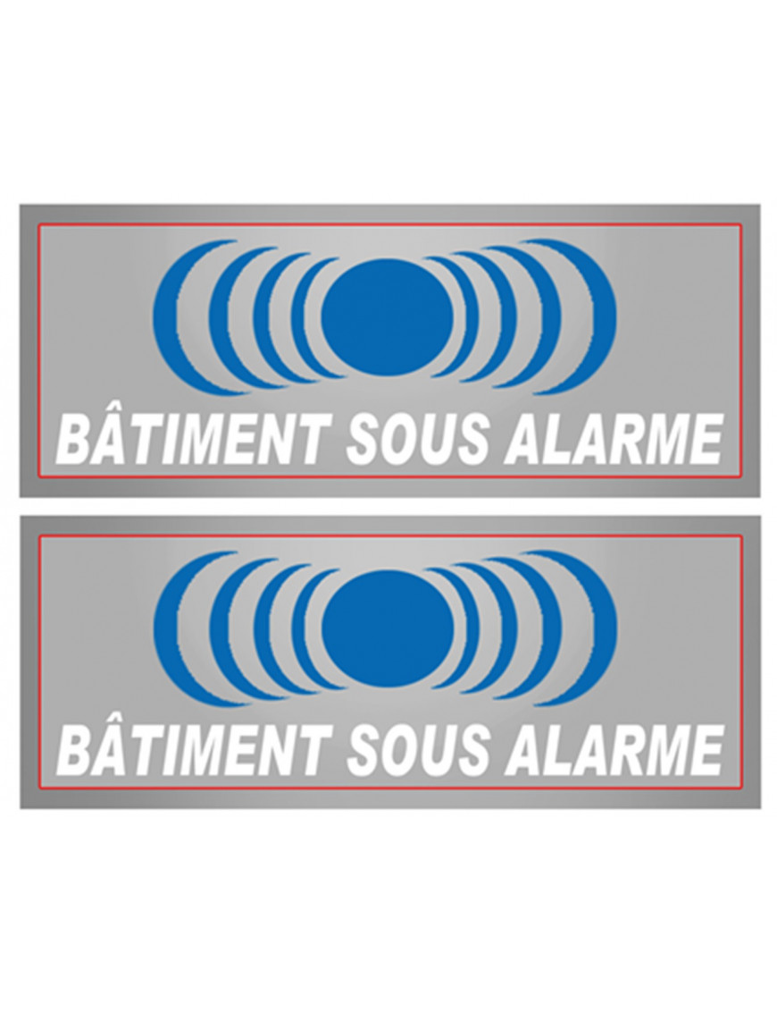 Bâtiment sous protection (2 fois 15x6cm) - Sticker/autocollant