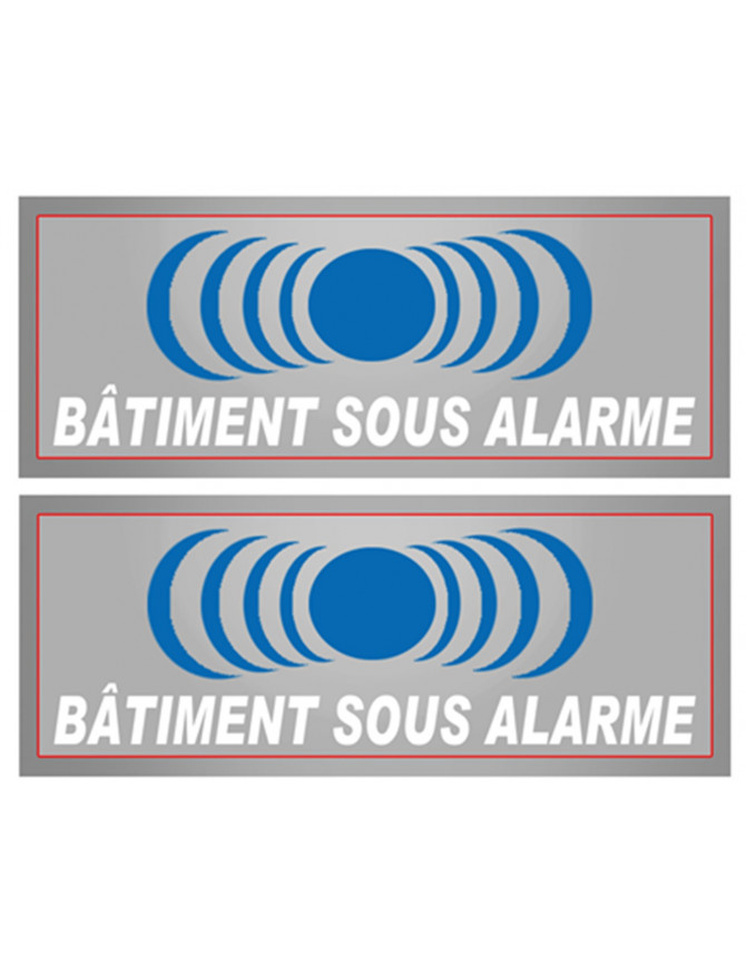 Bâtiment sous protection (2 fois 15x6cm) - Sticker/autocollant