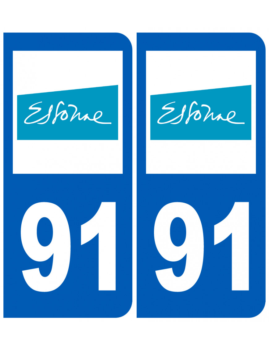 immatriculation 91 (Essonne) - Sticker/autocollant immatriculation 91 (Essonne) - Sticker/autocollant