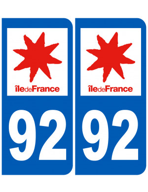 immatriculation 92 (région) - Sticker/autocollant