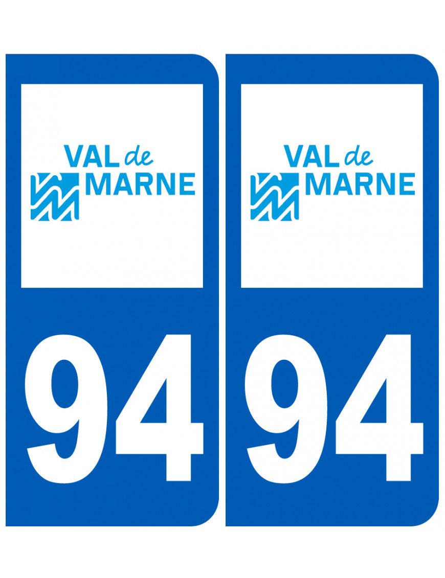 immatriculation 94 (Val-de-Marne) - Sticker/autocollant immatriculation 94 (Val-de-Marne) - Sticker/autocollant