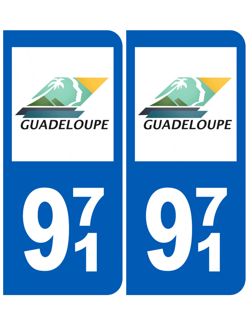 immatriculation 971 (Guadeloupe) - Sticker/autocollant immatriculation 971 (Guadeloupe) - Sticker/autocollant