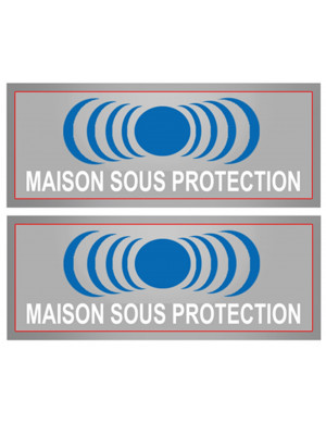 Maison sous protection (2 fois 15x6cm) - Sticker/autocollant