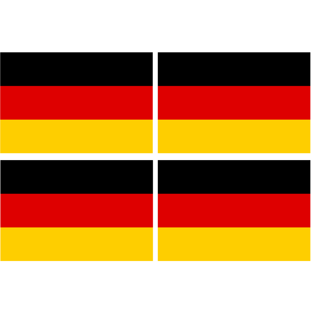 drapeau Allemagne - 4fois 9.5X6.3 cm - Sticker/autocollant