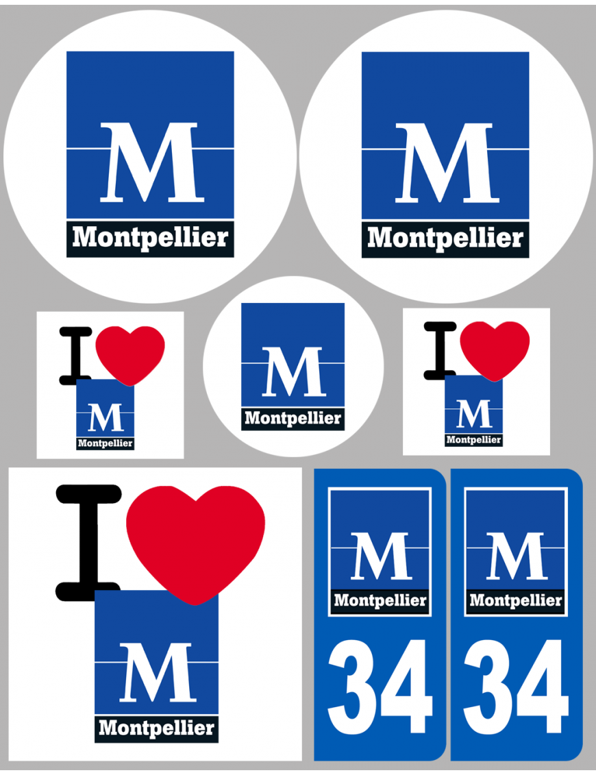 Montpellier (8 autocollants variés) - Sticker/autocollant Montpellier (8 autocollants variés) - Sticker/autocollant