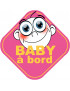 Baby à bord fille (10x10cm) - Sticker/autocollant