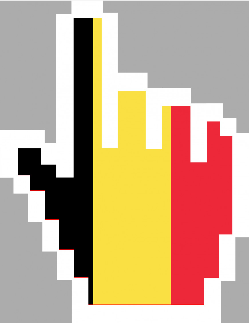 Curseur main belge - 21x27cm - Sticker/autocollant Curseur main belge - 21x27cm - Sticker/autocollant