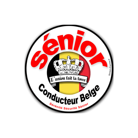Conducteur Sénior Belge - 15x15cm - Sticker/autocollant Conducteur Sénior Belge - 15x15cm - Sticker/autocollant