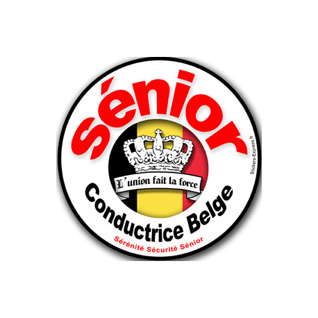 Conductrice Sénior Belge - 15x15cm - Sticker/autocollant Conductrice Sénior Belge - 15x15cm - Sticker/autocollant