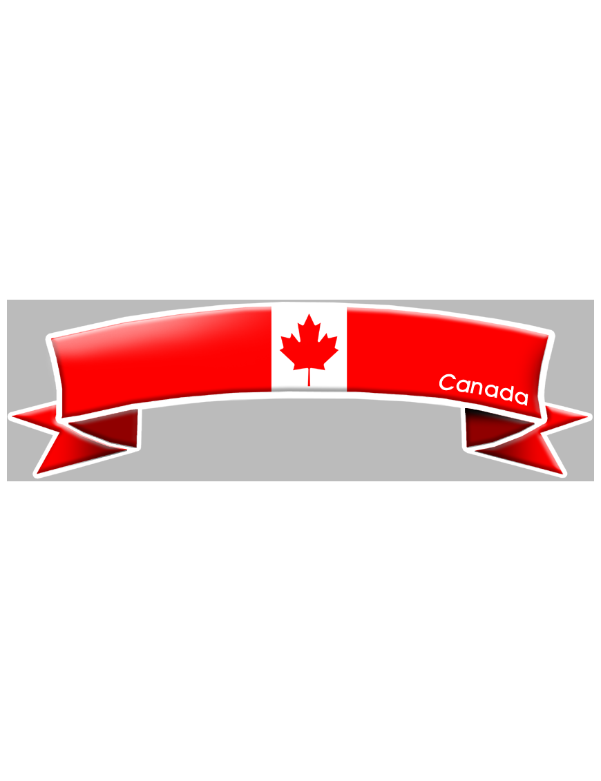 Flamme canadienne - 15x4.5cm - Sticker/autocollant Flamme canadienne - 15x4.5cm - Sticker/autocollant