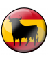 drapeau rond Taureau Espagnol - 15cm - Sticker/autocollant