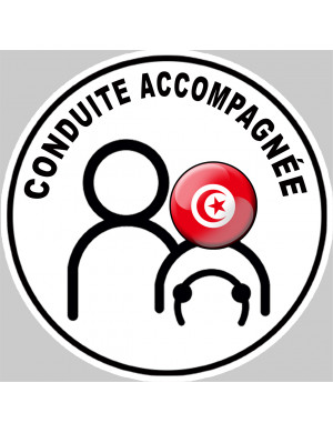 Conduite accompagnée Tunisie - 15x15cm - Sticker/autocollant