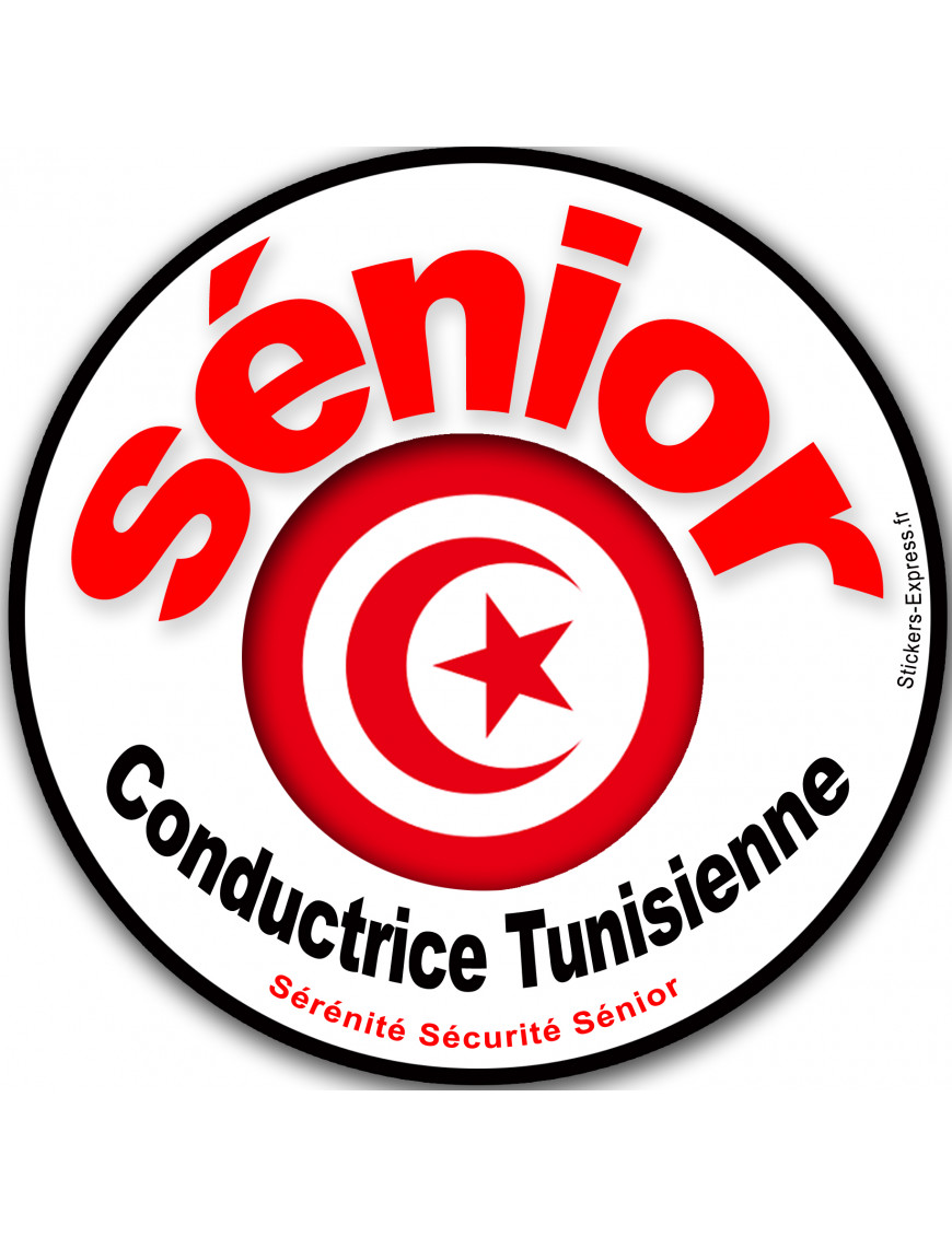 Conductrice Sénior Tunisienne - 10x10cm - Sticker/autocollant Conductrice Sénior Tunisienne - 10x10cm - Sticker/autocollant