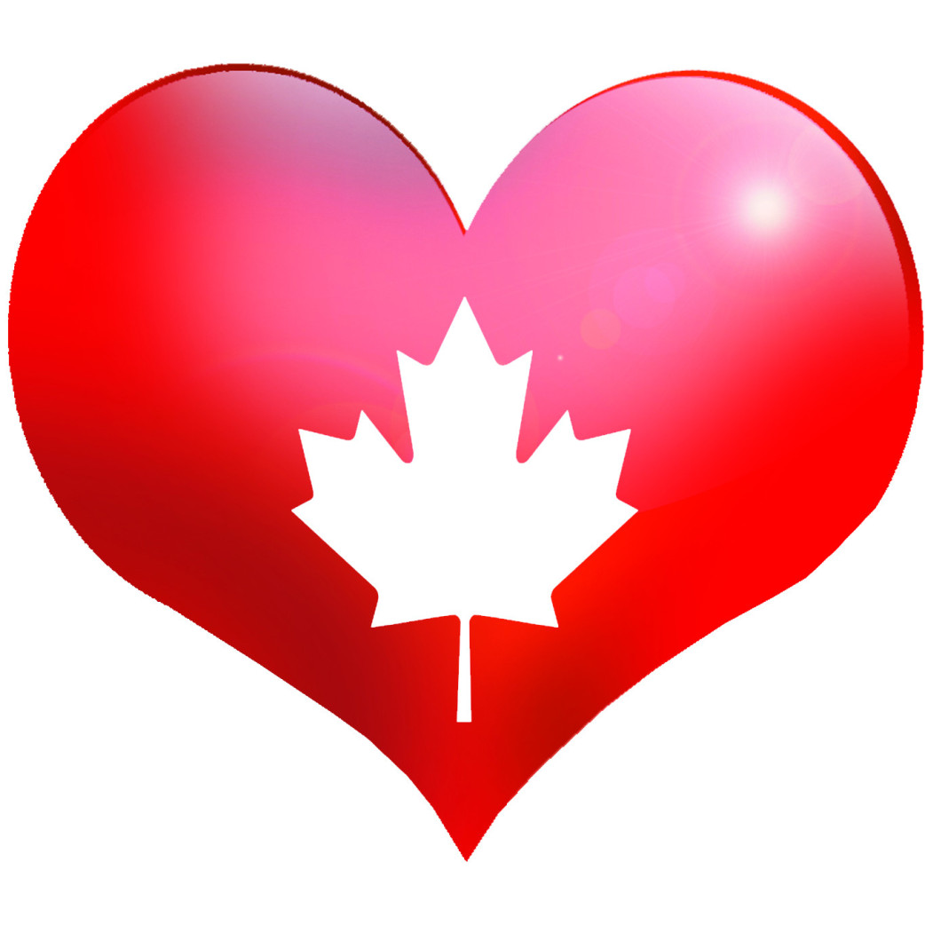 Coeur Canada - 11.5x10cm - Sticker/autocollant