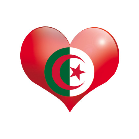 Coeur Algérien - 5x4.3cm - sticker/autocollant Coeur Algérien - 5x4.3cm - sticker/autocollant