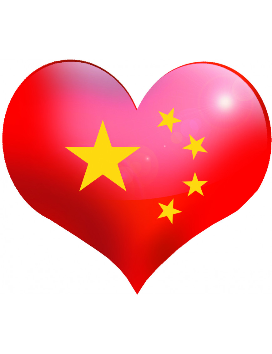 Coeur Chinois - 5x4.3cm - Sticker/autocollant Coeur Chinois - 5x4.3cm - Sticker/autocollant